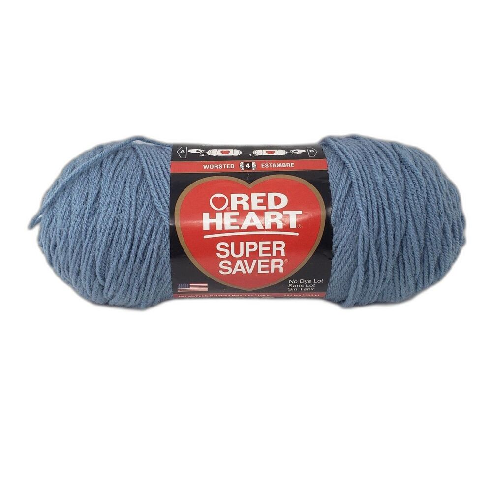 RED HEART Yarn Super Saver Worsted Yarn Country Blue NEW